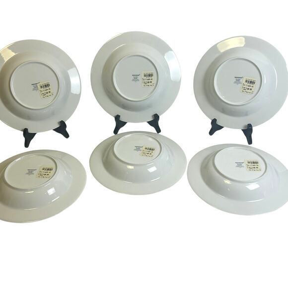 Wedgwood Vintage 1997 "Fleur" 9" Large Rim Soup/Pasta Bowls-Excellent-Set of 6 - Picture 7 of 9